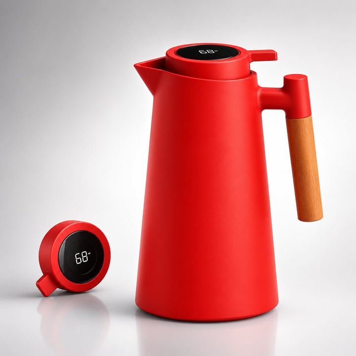 Warmfell™ 1 Litre Insulated Coffee Jug with Temperature Display Lid