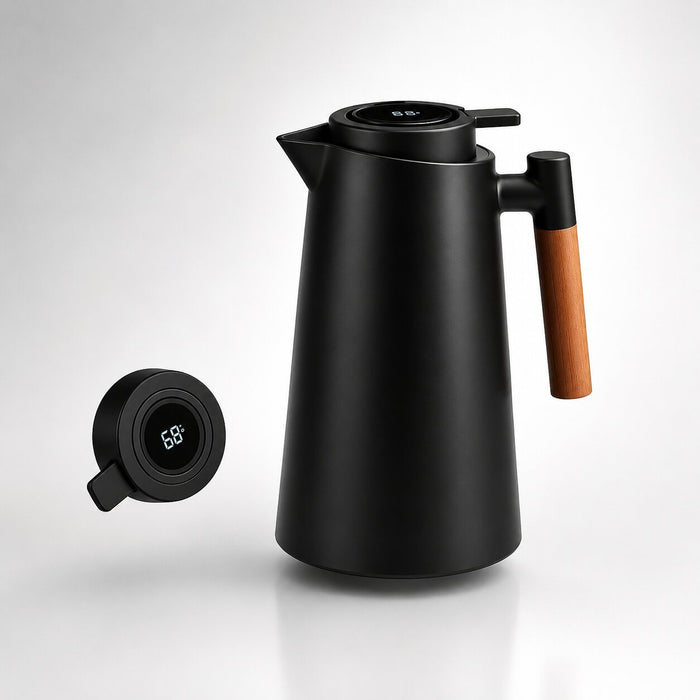 Warmfell™ 1 Litre Insulated Coffee Jug with Temperature Display Lid