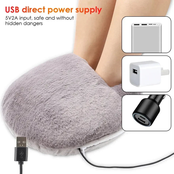Warmfell™ Fluffy USB Foot Warmer Bootie With Soft Velvet Lining