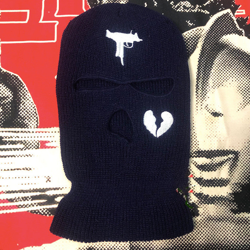 Embroidered Acrylic Three-Hole Ski Mask In 16 Colours