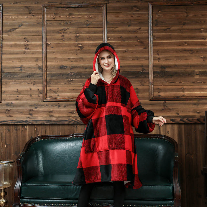 Wearable Blanket Hoodie – Soft Flannel with Fun Prints