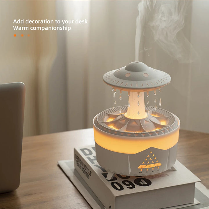 UFO Raindrop Humidifier With Water Drop Sound And Aroma Diffuser