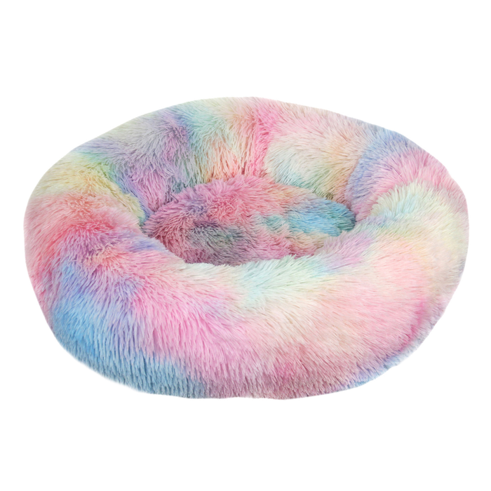 Warmfell Fluffy round donut bed with raised rim