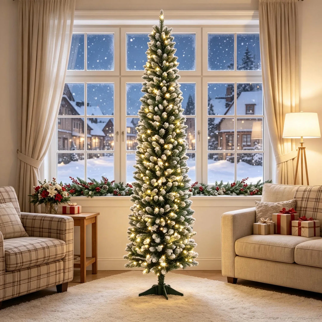 Slim frosted pencil tree with remote