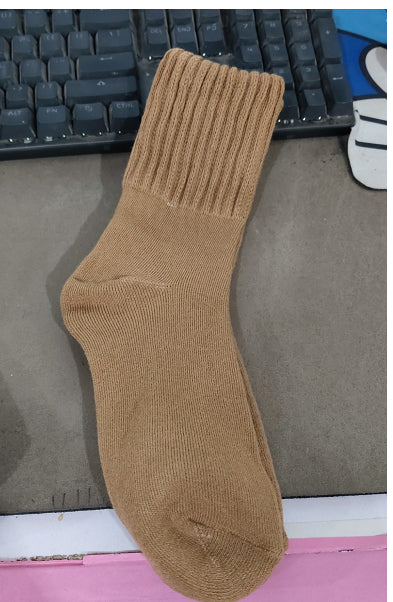 Warmfell Thick Knit Crew Socks with Ribbed Cuff