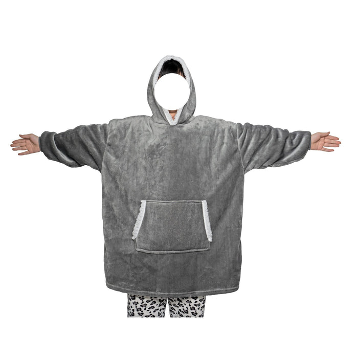 Warmfell Hooded wearable blanket in thick flannel for couples