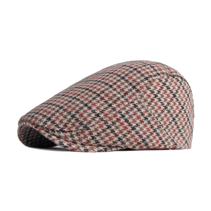 Warmfell Houndstooth Flat Cap with Soft Lining