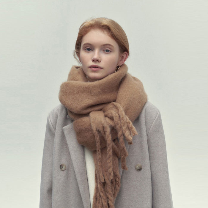 Warmfell Long Cashmere Feel Scarf with Tassels, 230 cm