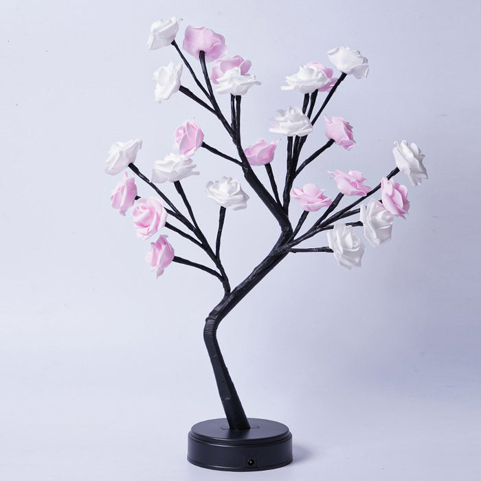 Warmfell Rose tree table lamp with bendable branches