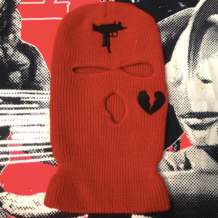 Embroidered Acrylic Three-Hole Ski Mask In 16 Colours
