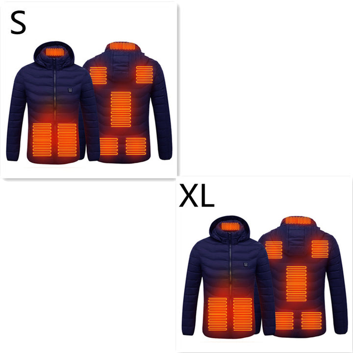 USB Heated Jacket With Hood And 8 Heating Zones, Two-Piece Pack