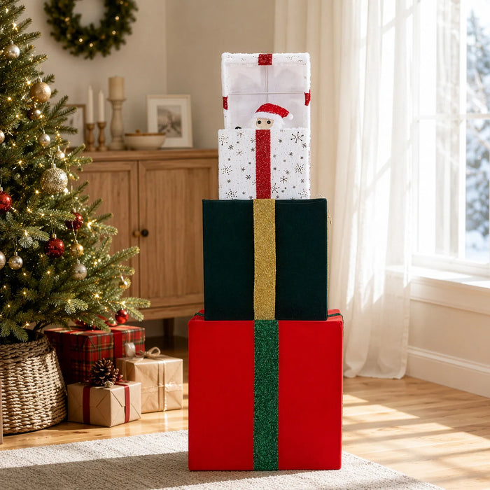 Warmfell Animated Gift Box Tower with Opening Lids, 120cm