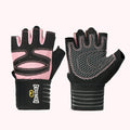 Half-finger gym gloves with wrist wrap