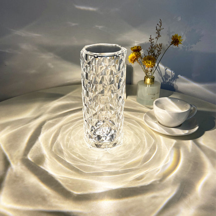 Warmfell Crystal rose touch lamp with rose light pattern