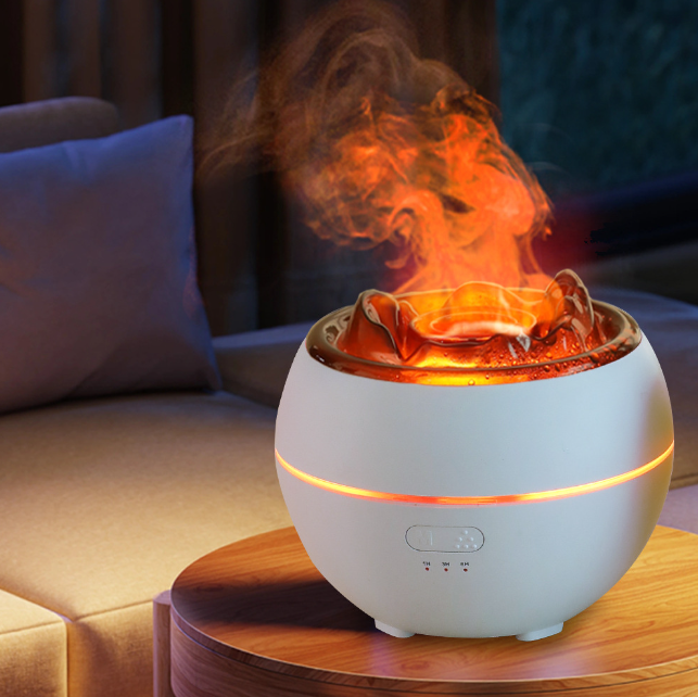 Flame Aroma Diffuser With Timer, 300ml Tank, Cracked Or Plain Style