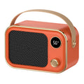 Retro radio style fan heater in orange