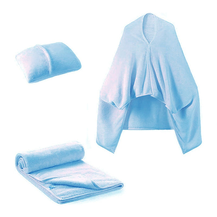 Warmfell 3-in-1 Fleece Blanket Shawl that Folds into a Cushion