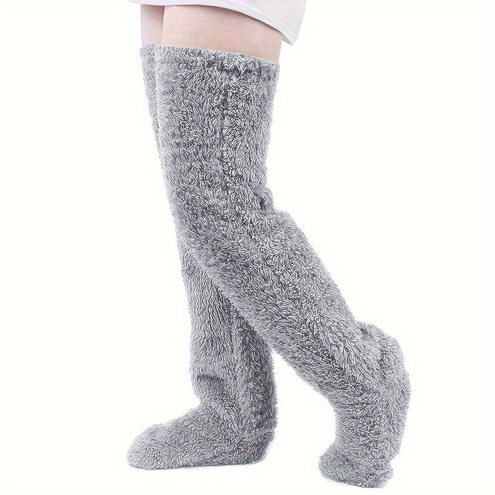 Warmfell Over the Knee Fluffy Leg Socks in Solid Colours
