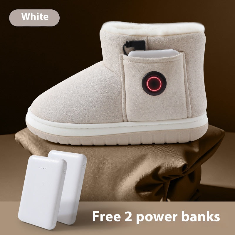 Rechargeable Electric Heated Slippers, Soft Winter Foot Warmers