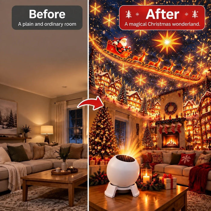 Warmfell Christmas projector light for walls and ceilings, USB powered