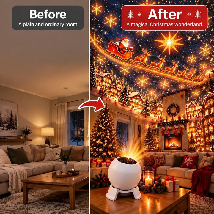 Christmas Projector Light – Magical Festive Patterns on Walls &amp; Ceiling
