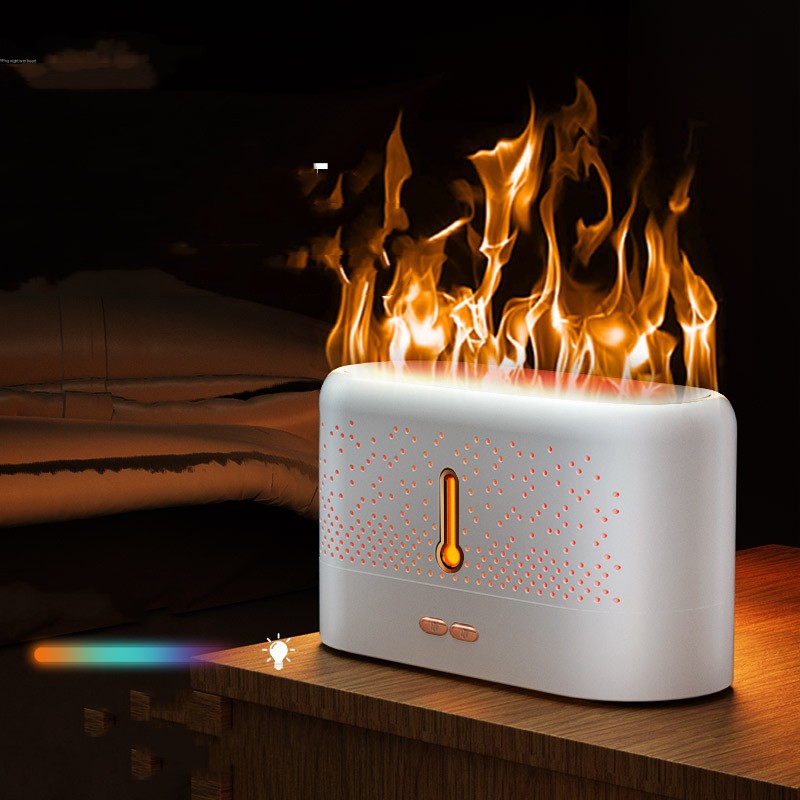 Ultrasonic Flame Aroma Diffuser, 200ml, Essential Oil Gift Set