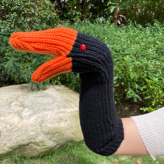 Warmfell Funny Knitted Goose Mittens, Short or Long