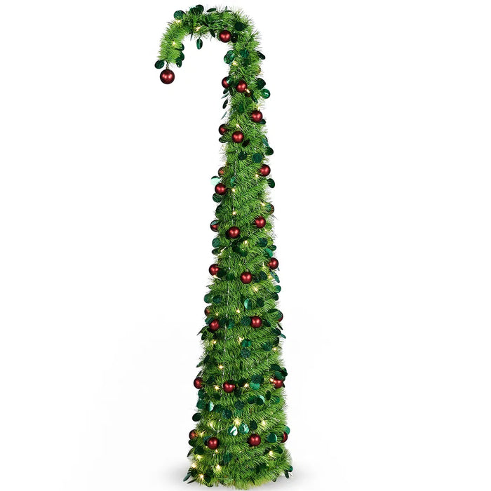 Warmfell 6ft Pop-Up Christmas Tree with Lights and Bent Top