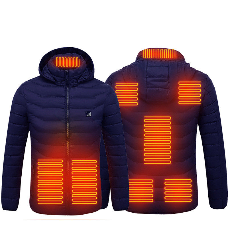 Men's Heated Jacket – USB Heated Coat with Removable Hood