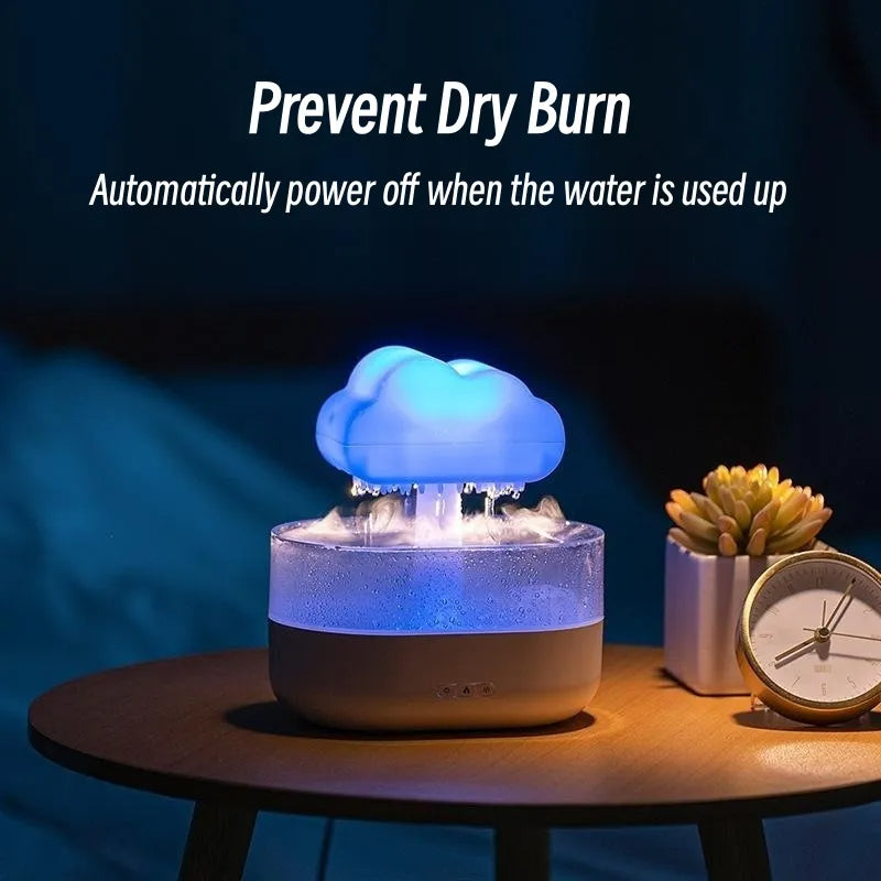 Rain Cloud Night Light Humidifier With Rain Sound And 7 Colour LED