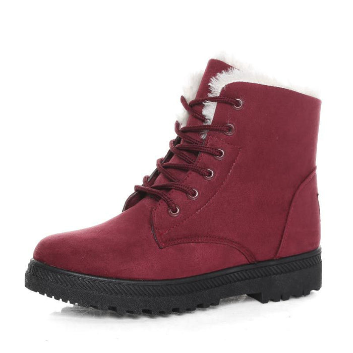 Warmfell Warm women's snow boots with plush lining and rubber sole