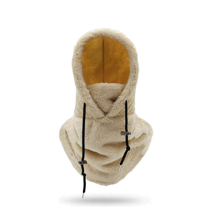Warmfell Plush Fleece Hood with Neck Scarf and Drawstring