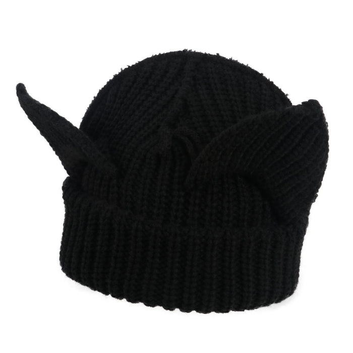 Warmfell Chunky Cat Ear Beanie in Thick Rib Knit