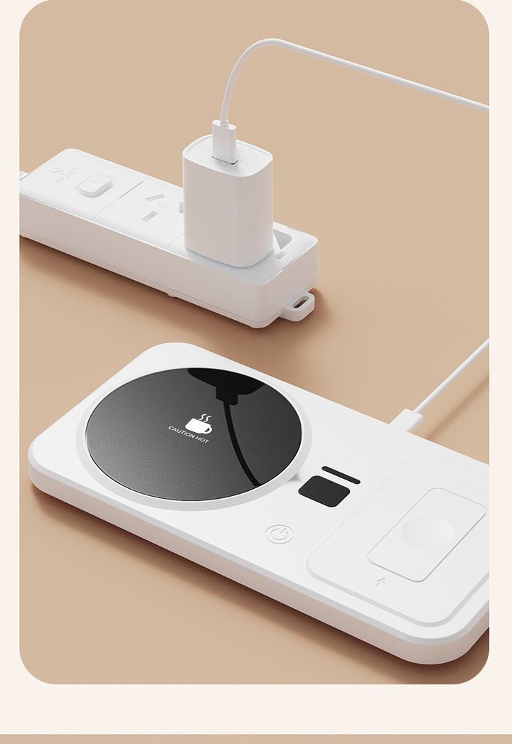 Black mug warmer with wireless phone charger