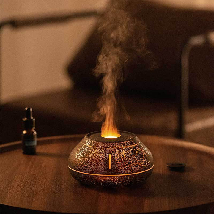 Colourful Flame Aroma Diffuser Humidifier, Cracked Or Plain Design