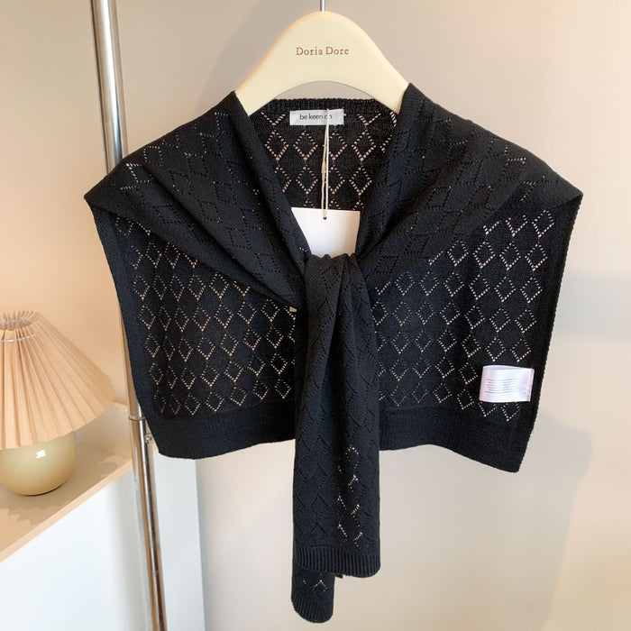 Warmfell Knitted Shoulder Wrap with Tie Front