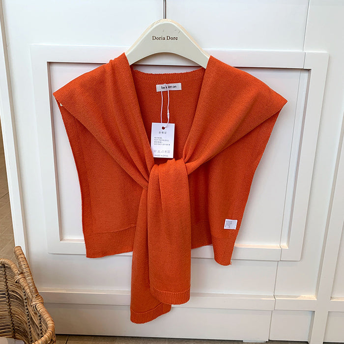 Warmfell Knitted Shoulder Wrap with Tie Front