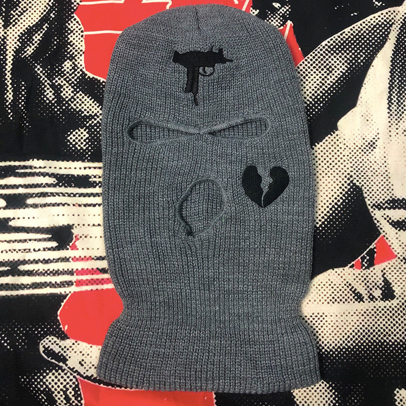 Embroidered Acrylic Three-Hole Ski Mask In 16 Colours