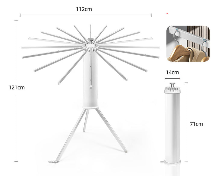 Warmfell Folding floor-standing clothes airer with aluminium rails