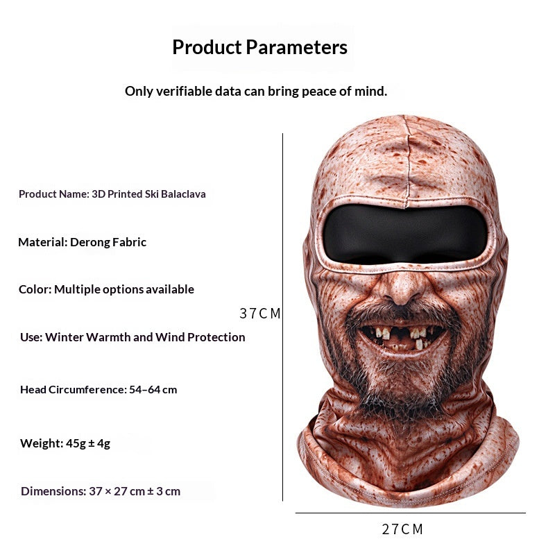 3D Funny Balaclava – Warm Fleece Novelty Ski Mask