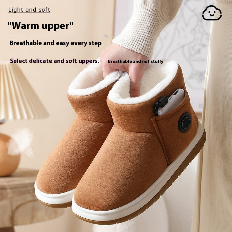 Rechargeable Electric Heated Slippers, Soft Winter Foot Warmers