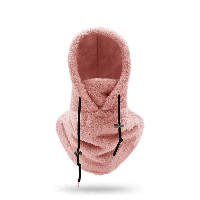 Warmfell Plush Fleece Hood with Neck Scarf and Drawstring