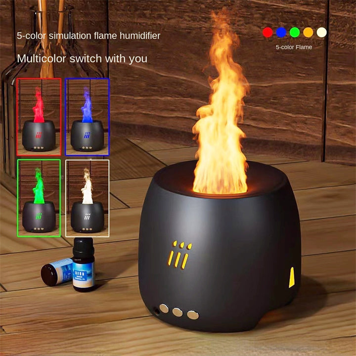 Flame Aroma Diffuser Cool Mist Maker With LED, Dry-Burn Protection