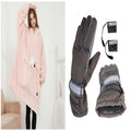 USB Heated Hoodie Blanket – Oversized Flannel and Sherpa