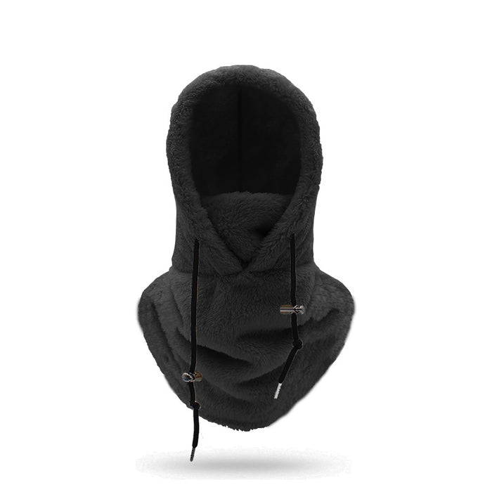 Warmfell Plush Fleece Hood with Neck Scarf and Drawstring