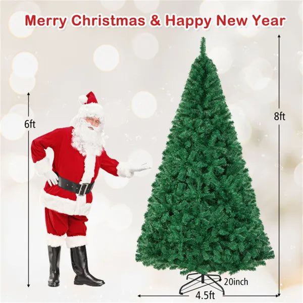 Warmfell Full Green Artificial Christmas Tree, 8ft Unlit