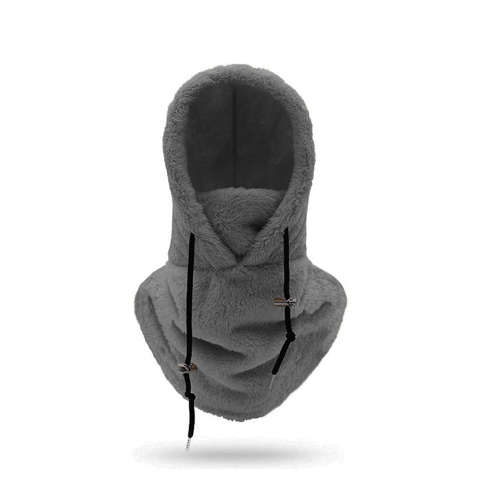 Warmfell Plush Fleece Hood with Neck Scarf and Drawstring