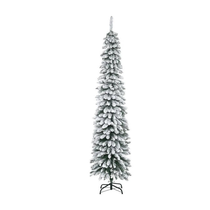 Slim snowy pencil tree, unlit