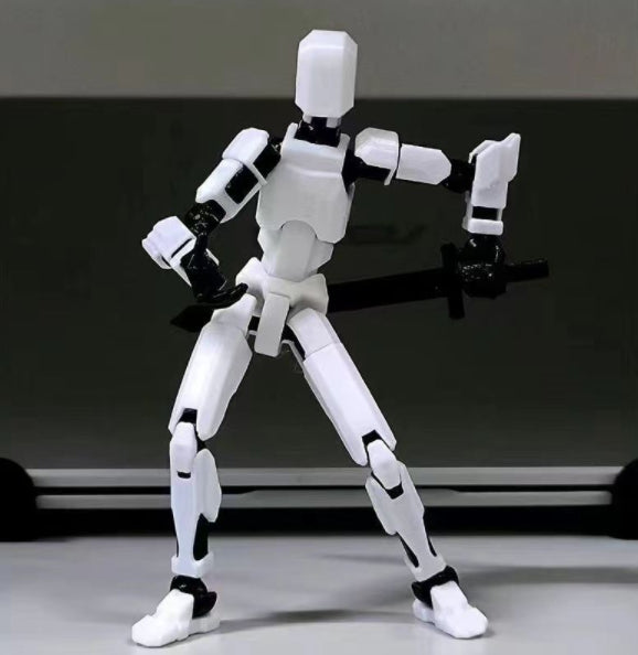 Warmfell 3D-printed poseable robot figure with accessories