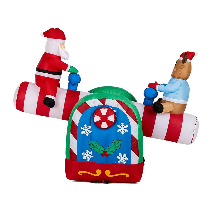 Warmfell Inflatable Christmas Seesaw with Santa and Reindeer